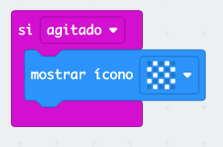 Si agitado mostrar icono pixeles alternos